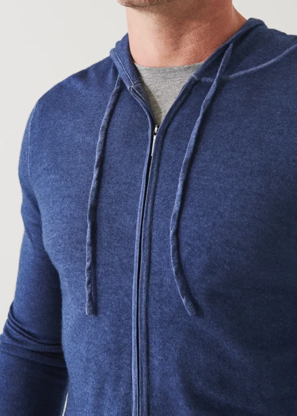 PATRICK ASSARAF Extra-Fine Merino Vintage Wash Full Zip Hoodie | Men Knitwear