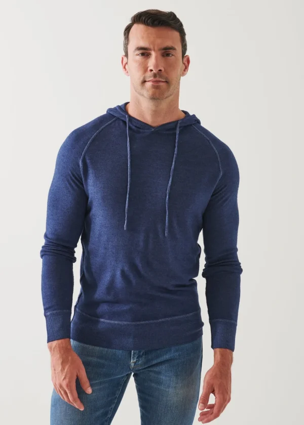 PATRICK ASSARAF Extra-Fine Merino Vintage Wash Hoodie | Men Knitwear