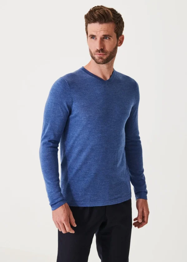 PATRICK ASSARAF Extra-Fine Merino V-Neck | Men Knitwear