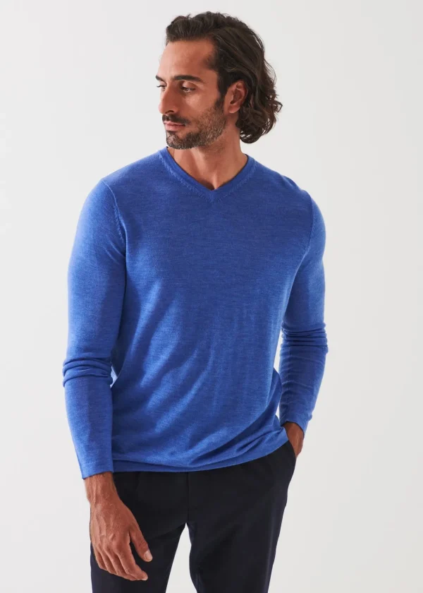 PATRICK ASSARAF Extra-Fine Merino V-Neck | Men Knitwear