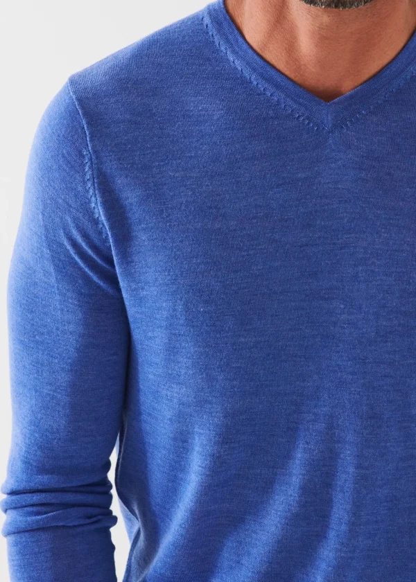 PATRICK ASSARAF Extra-Fine Merino V-Neck | Men Knitwear