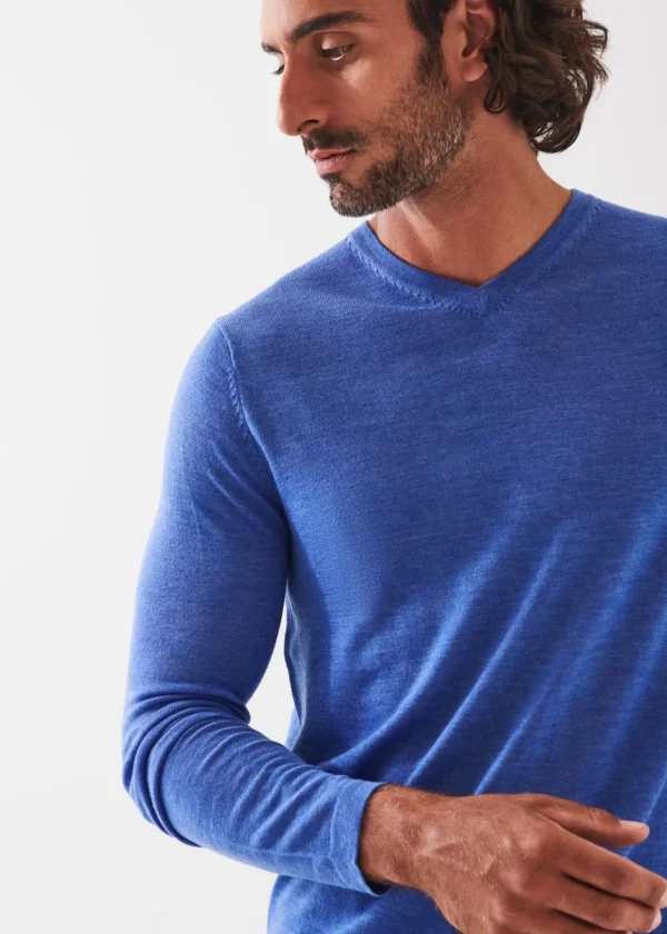 PATRICK ASSARAF Extra-Fine Merino V-Neck | Men Knitwear