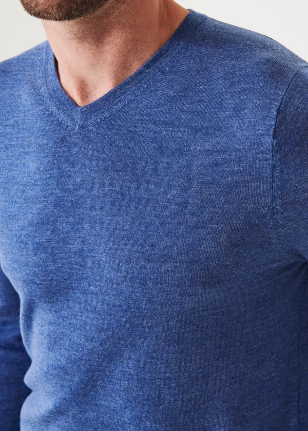 PATRICK ASSARAF Extra-Fine Merino V-Neck | Men Knitwear