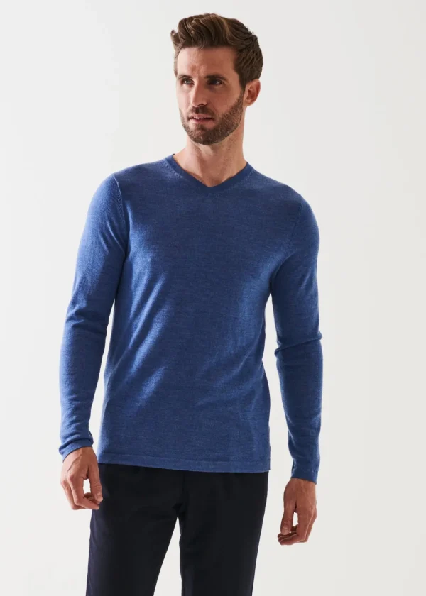 PATRICK ASSARAF Extra-Fine Merino V-Neck | Men Knitwear