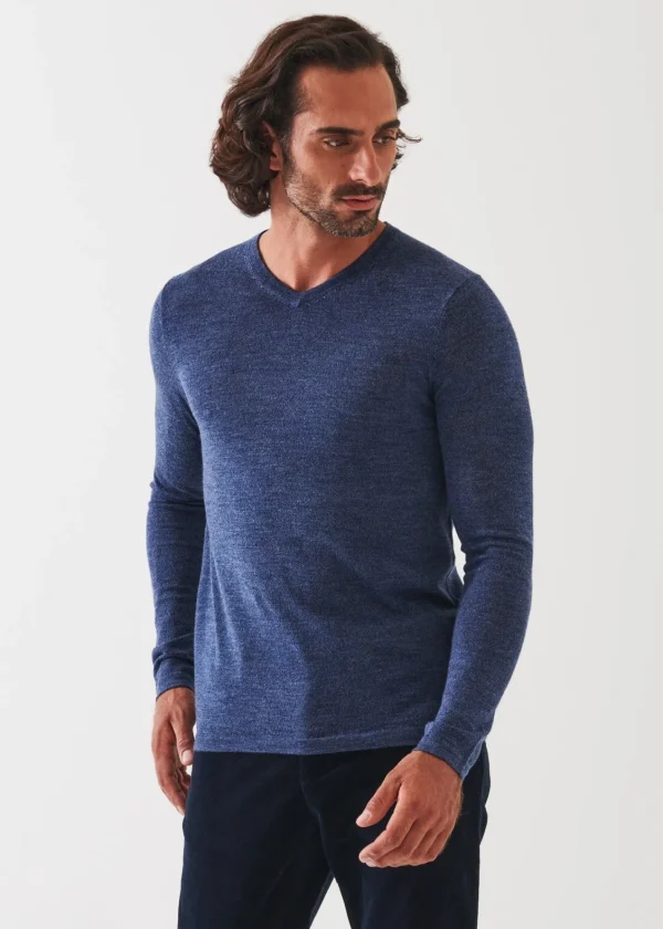 PATRICK ASSARAF Extra-Fine Merino V-Neck | Men Knitwear