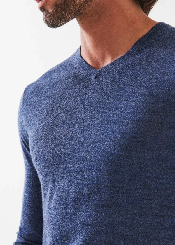 PATRICK ASSARAF Extra-Fine Merino V-Neck | Men Knitwear