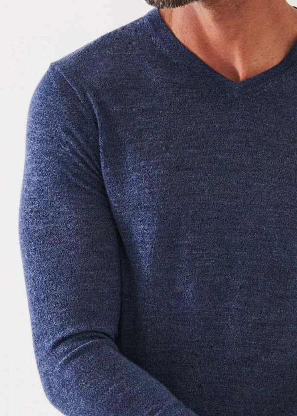 PATRICK ASSARAF Extra-Fine Merino V-Neck | Men Knitwear