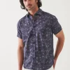 PATRICK ASSARAF Faded Floral Print Cotton Short Sleeve Shirt | Men Shirts