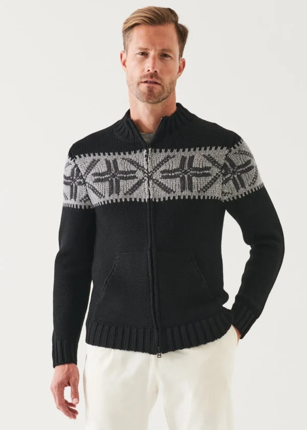 PATRICK ASSARAF Fairisle Zip-Up Cardigan | Men Knitwear