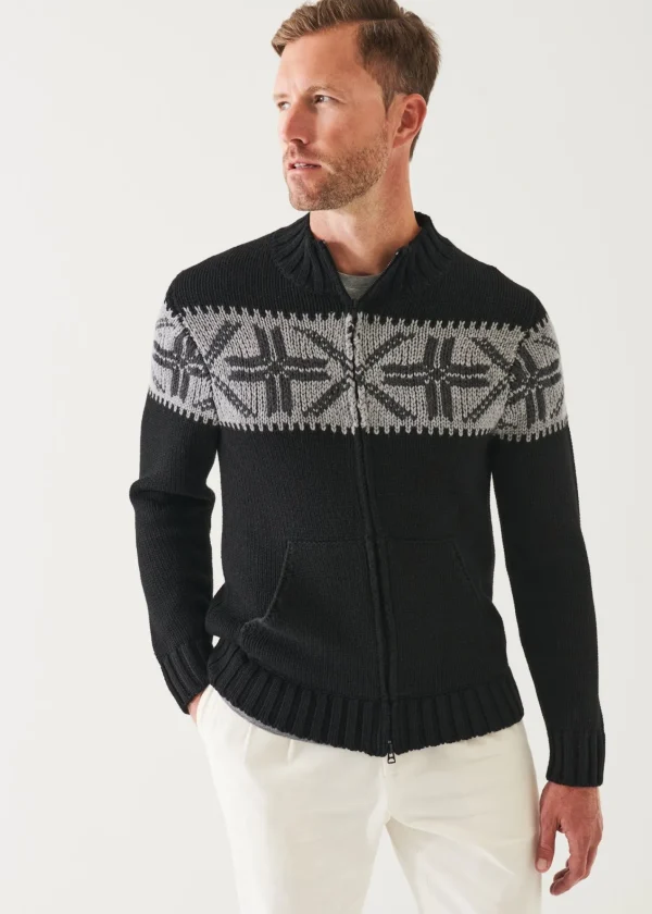 PATRICK ASSARAF Fairisle Zip-Up Cardigan | Men Knitwear