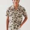 PATRICK ASSARAF Floral Leaf Print Linen Shirt | Men Shirts