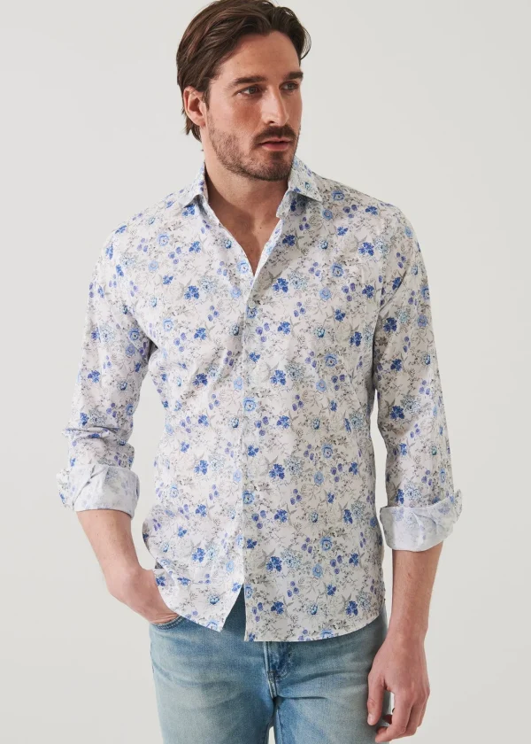 PATRICK ASSARAF Floral Long Sleeve Cotton Shirt | Men Shirts