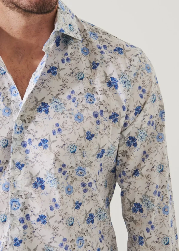 PATRICK ASSARAF Floral Long Sleeve Cotton Shirt | Men Shirts