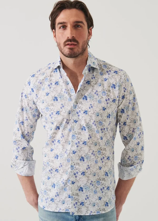 PATRICK ASSARAF Floral Long Sleeve Cotton Shirt | Men Shirts