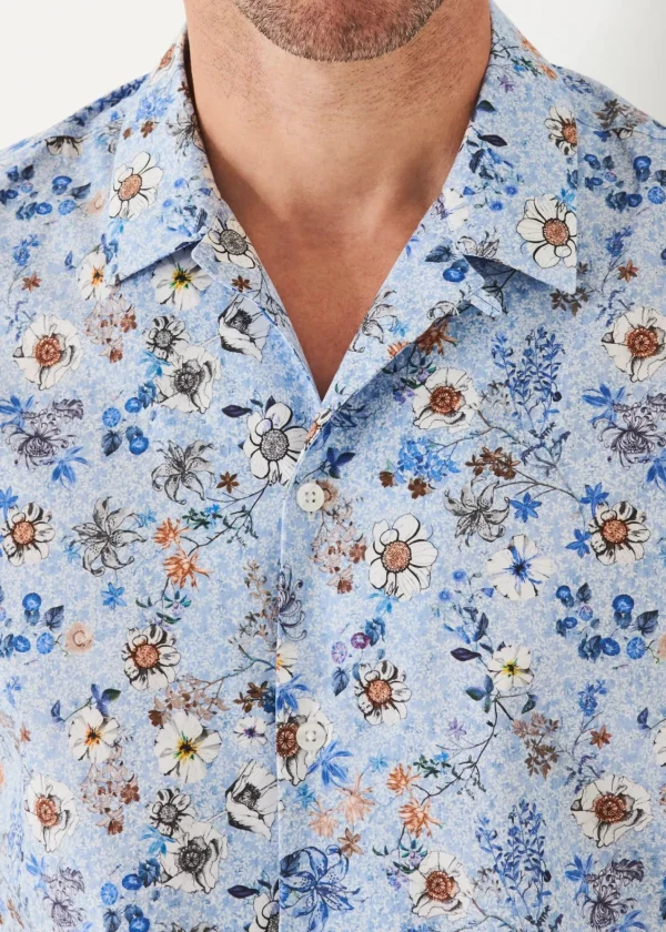 PATRICK ASSARAF Floral Print Camp Collar Shirt | Men Shirts