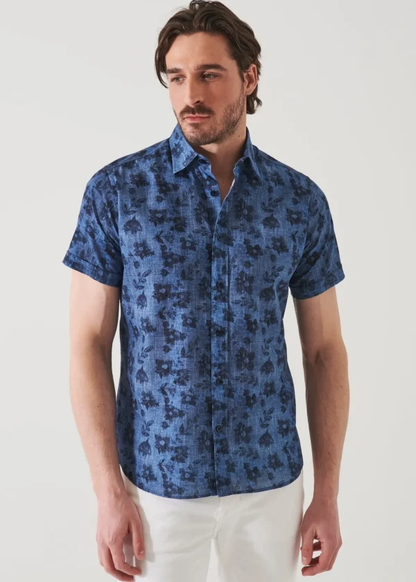 PATRICK ASSARAF Floral Print Linen Shirt | Men Shirts