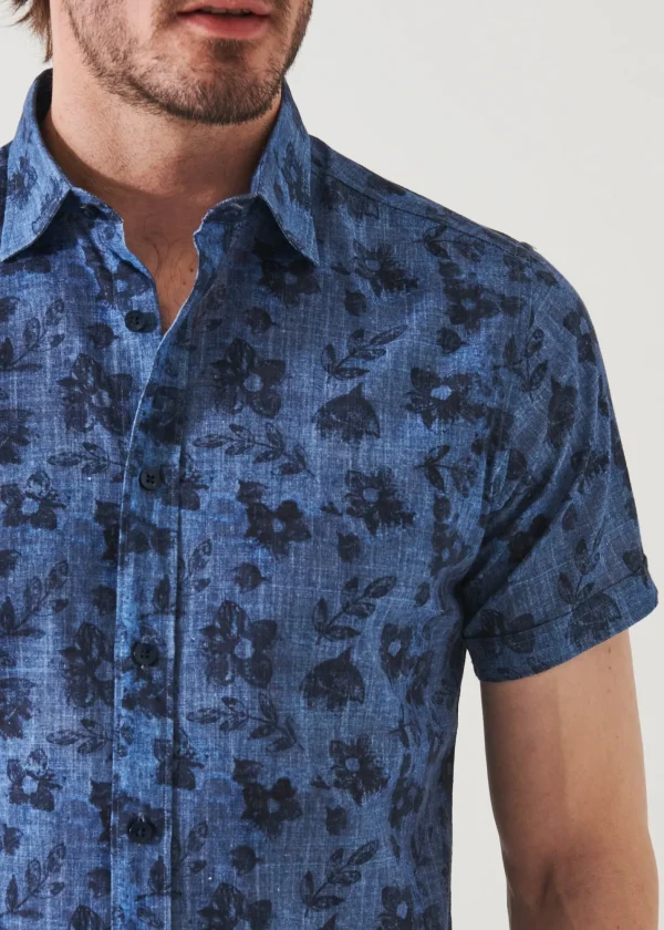 PATRICK ASSARAF Floral Print Linen Shirt | Men Shirts