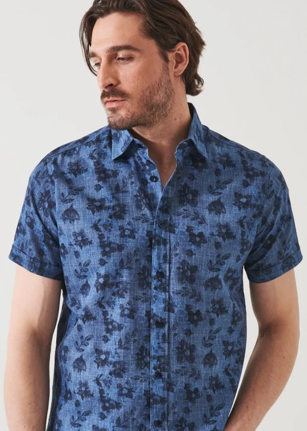 PATRICK ASSARAF Floral Print Linen Shirt | Men Shirts