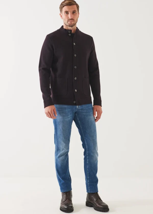 PATRICK ASSARAF Half Milano Stitch Mock Cardigan | Men Knitwear