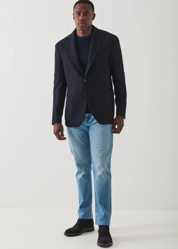 PATRICK ASSARAF Herringbone Wool Blazer | Men Blazers