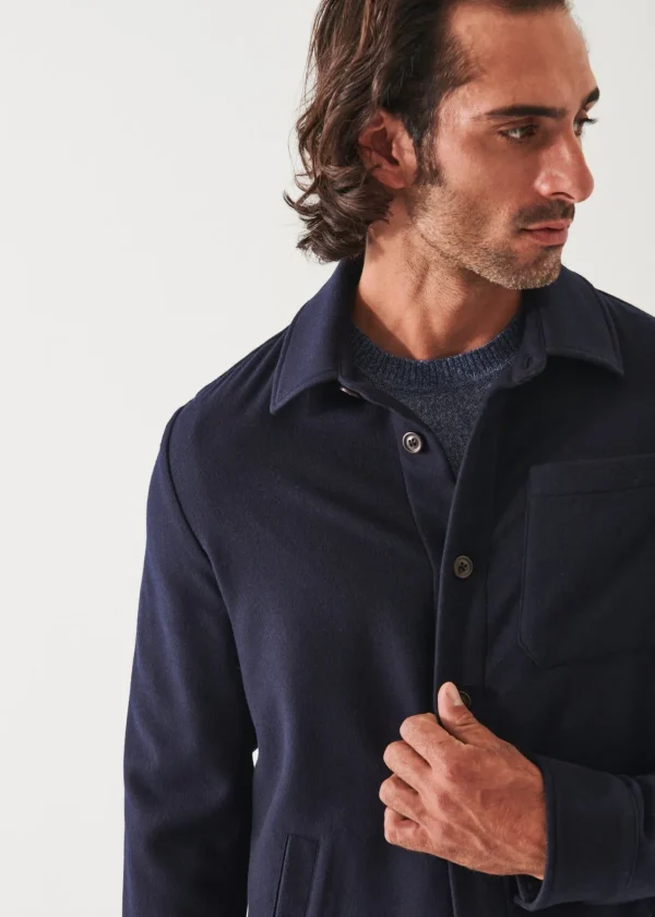 PATRICK ASSARAF Italian One Pocket Shirt Jacket | Men Shirt Jackets