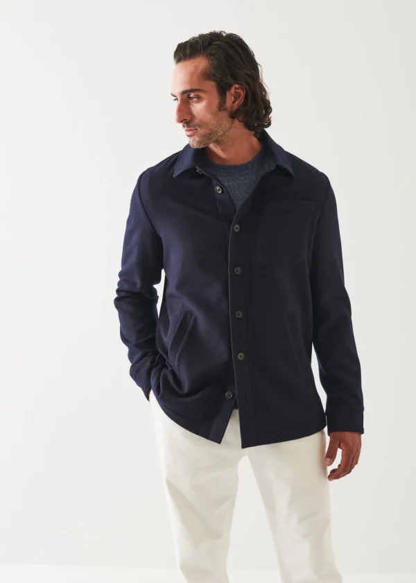 PATRICK ASSARAF Italian One Pocket Shirt Jacket | Men Shirt Jackets