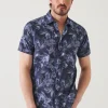 PATRICK ASSARAF Leaf Print Cotton Shirt | Men Shirts