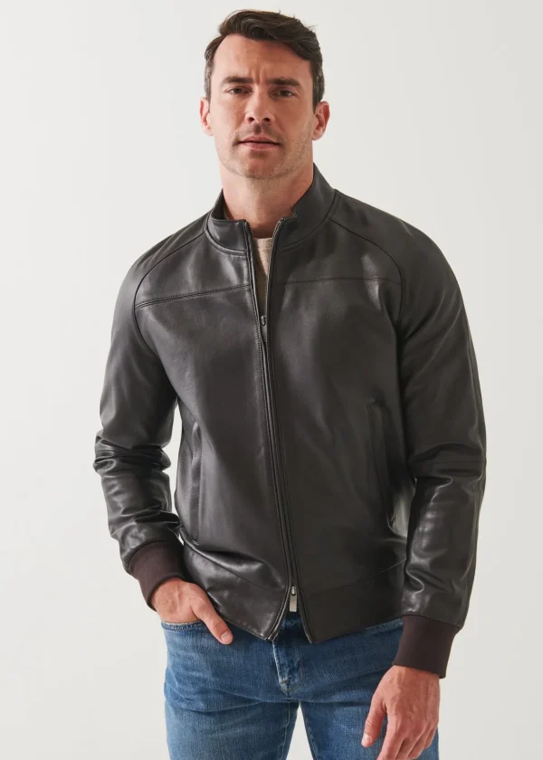 PATRICK ASSARAF Leather Zip-Up Bomber | Men Outerwear