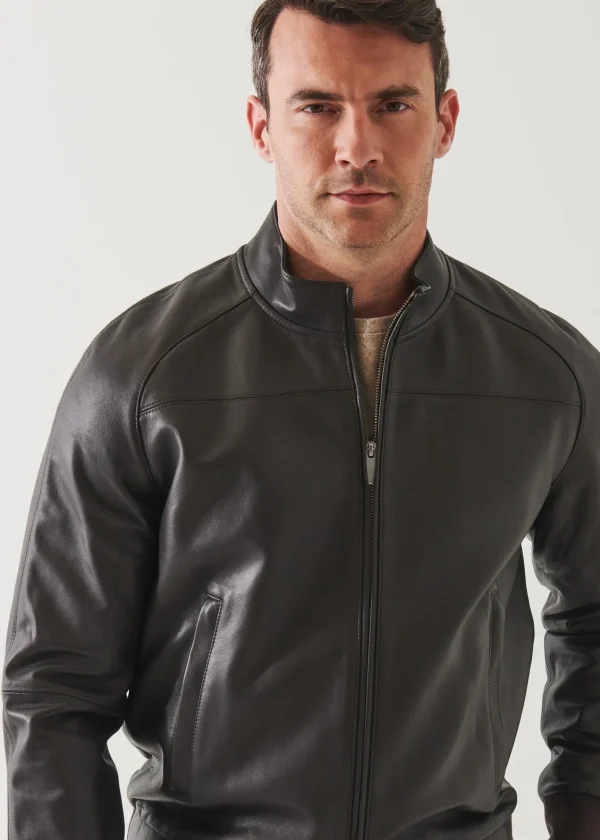 PATRICK ASSARAF Leather Zip-Up Bomber | Men Outerwear