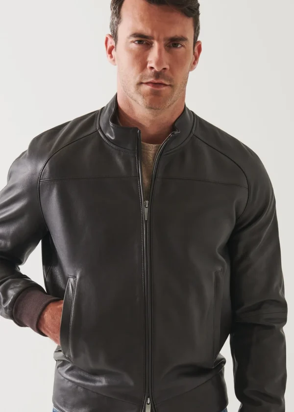 PATRICK ASSARAF Leather Zip-Up Bomber | Men Outerwear