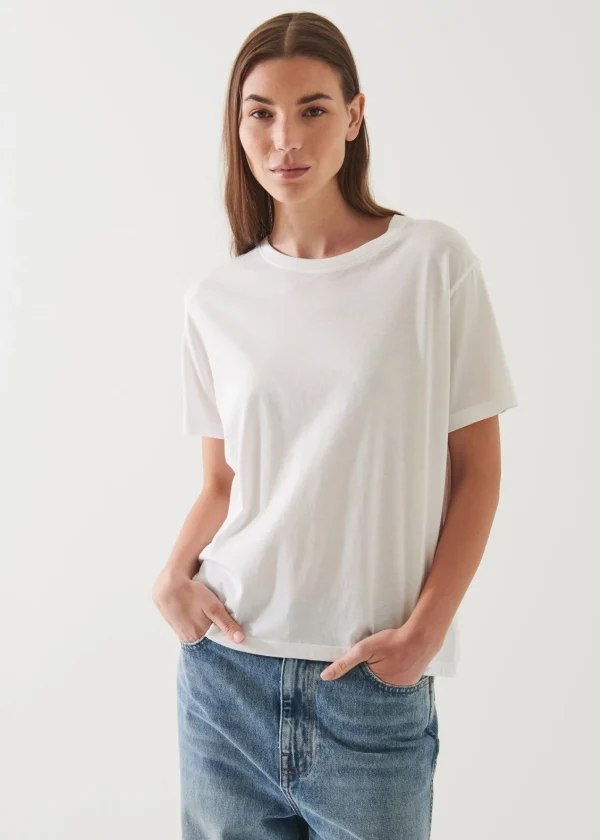 PATRICK ASSARAF Lightweight Pima Cotton Boyfriend T-Shirt | Women T-Shirts