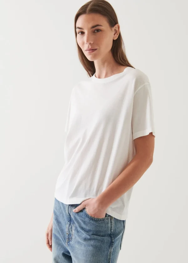 PATRICK ASSARAF Lightweight Pima Cotton Boyfriend T-Shirt | Women T-Shirts