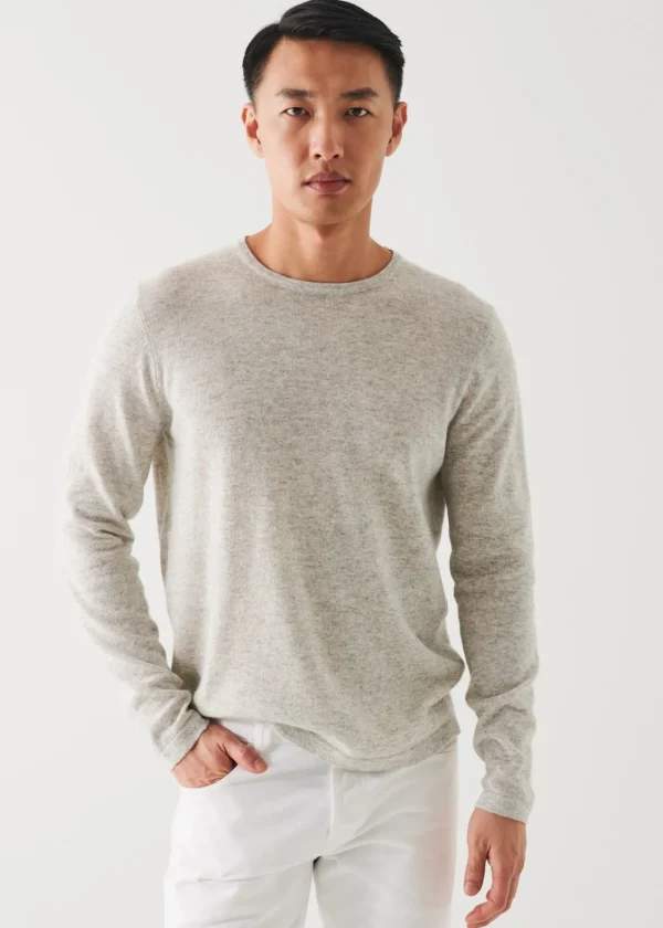 PATRICK ASSARAF Linen Blend Crewneck Sweater | Men Knitwear