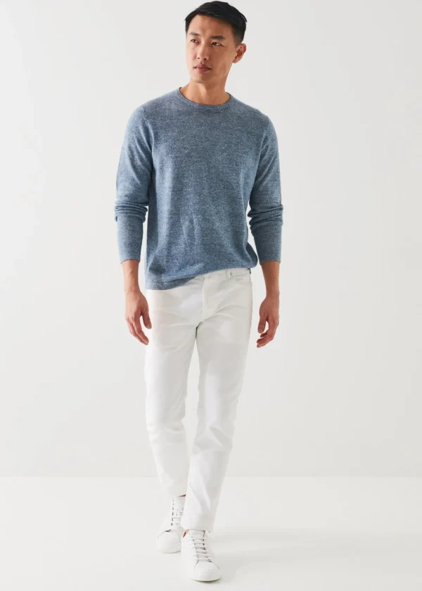 PATRICK ASSARAF Linen Blend Crewneck Sweater | Men Knitwear