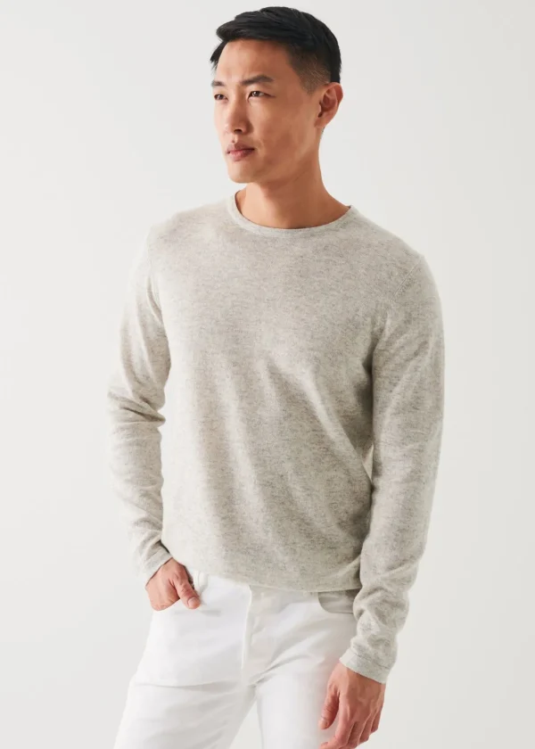 PATRICK ASSARAF Linen Blend Crewneck Sweater | Men Knitwear