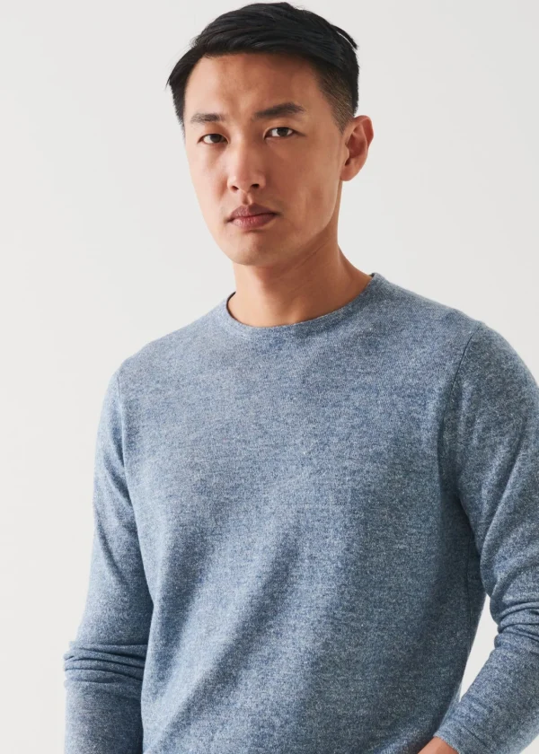 PATRICK ASSARAF Linen Blend Crewneck Sweater | Men Knitwear