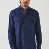 PATRICK ASSARAF Linen Chambray Over Shirt | Men Shirts