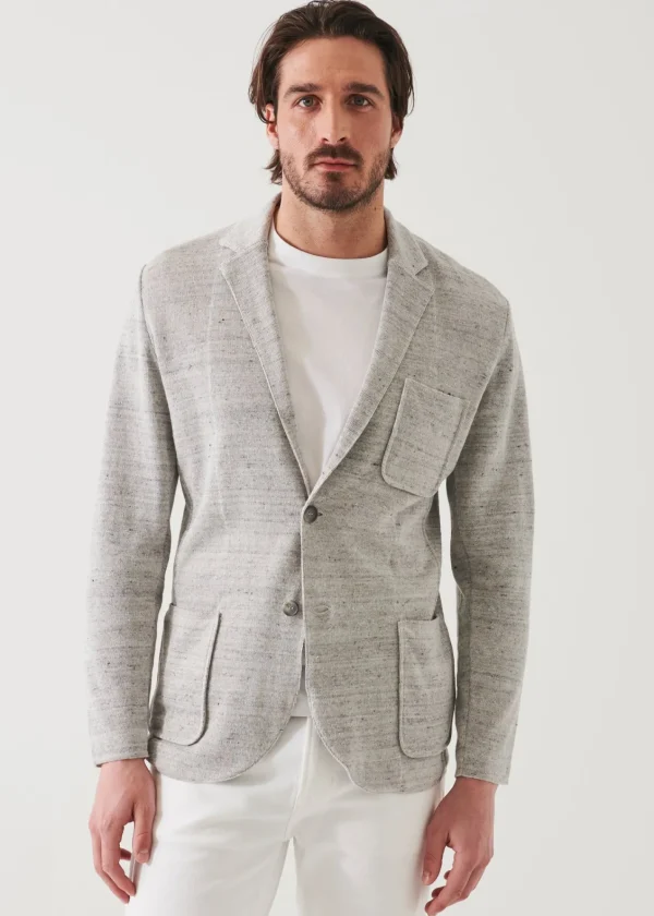 PATRICK ASSARAF Linen Cotton Blend Blazer | Men Blazers