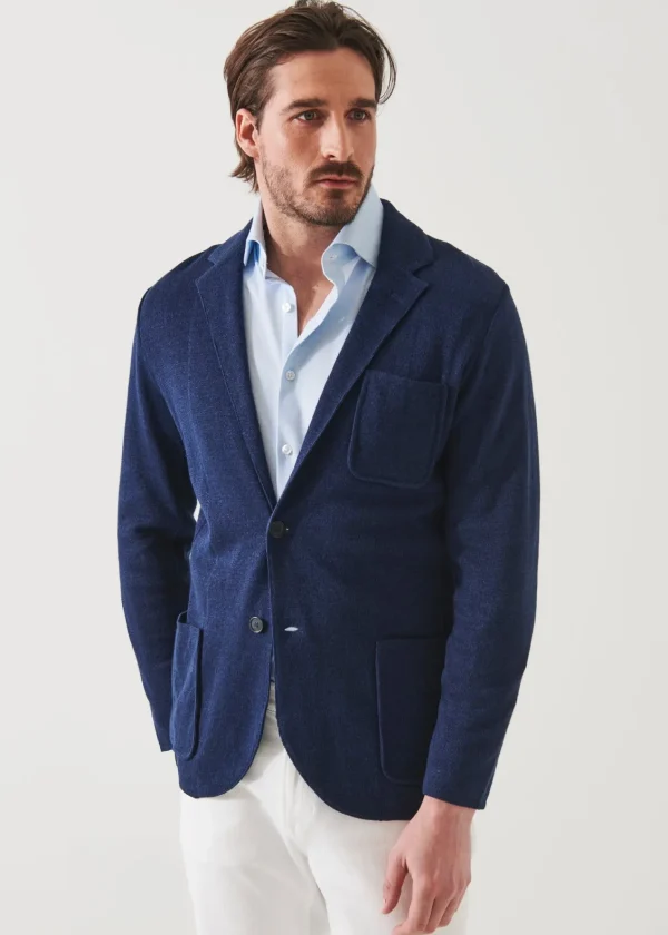 PATRICK ASSARAF Linen Cotton Blend Blazer | Men Blazers