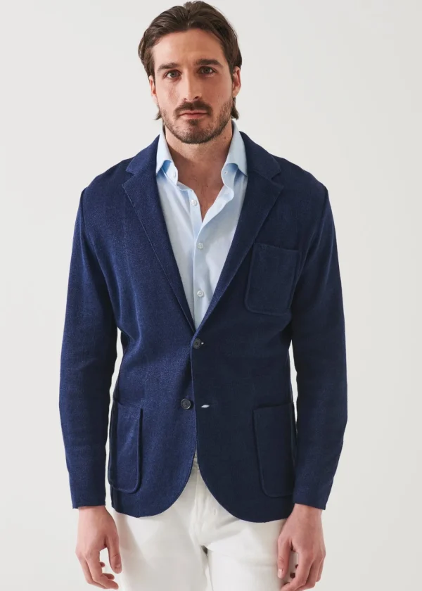 PATRICK ASSARAF Linen Cotton Blend Blazer | Men Blazers