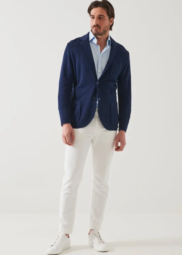 PATRICK ASSARAF Linen Cotton Blend Blazer | Men Blazers