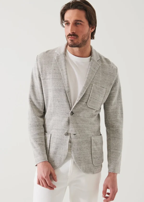 PATRICK ASSARAF Linen Cotton Blend Blazer | Men Blazers