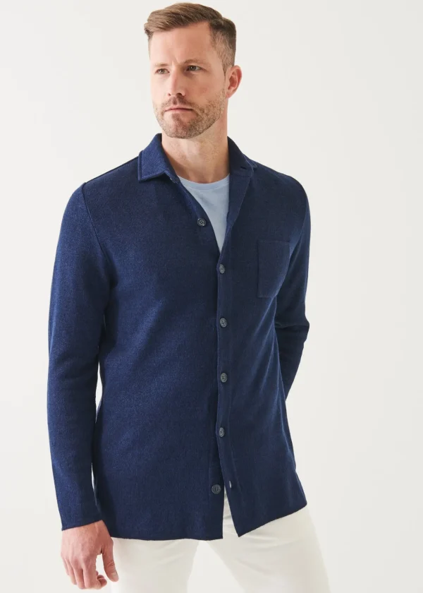 PATRICK ASSARAF Linen Cotton Blend Shirt Jacket | Men Blazers