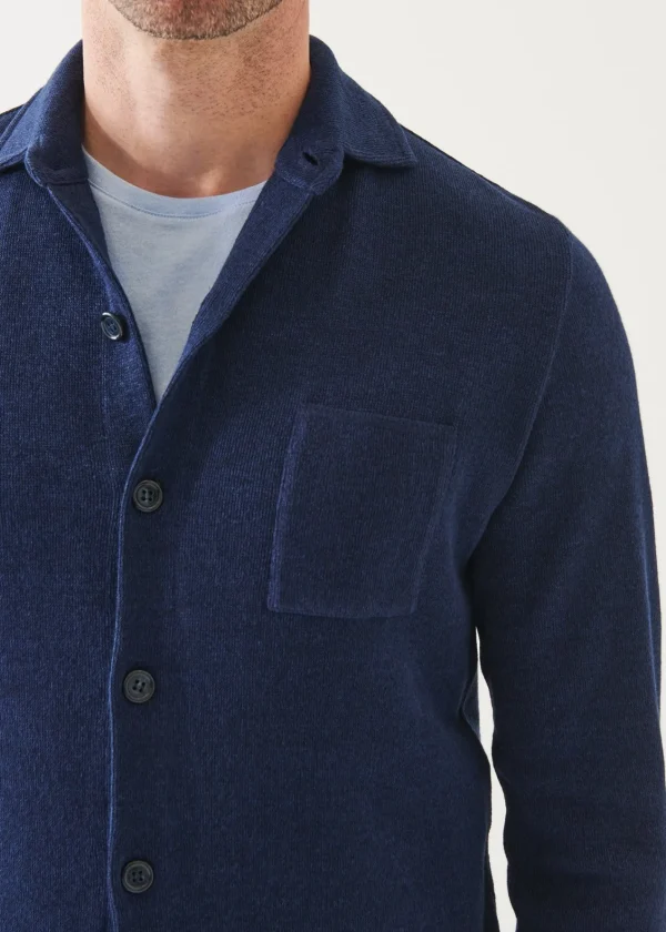 PATRICK ASSARAF Linen Cotton Blend Shirt Jacket | Men Blazers