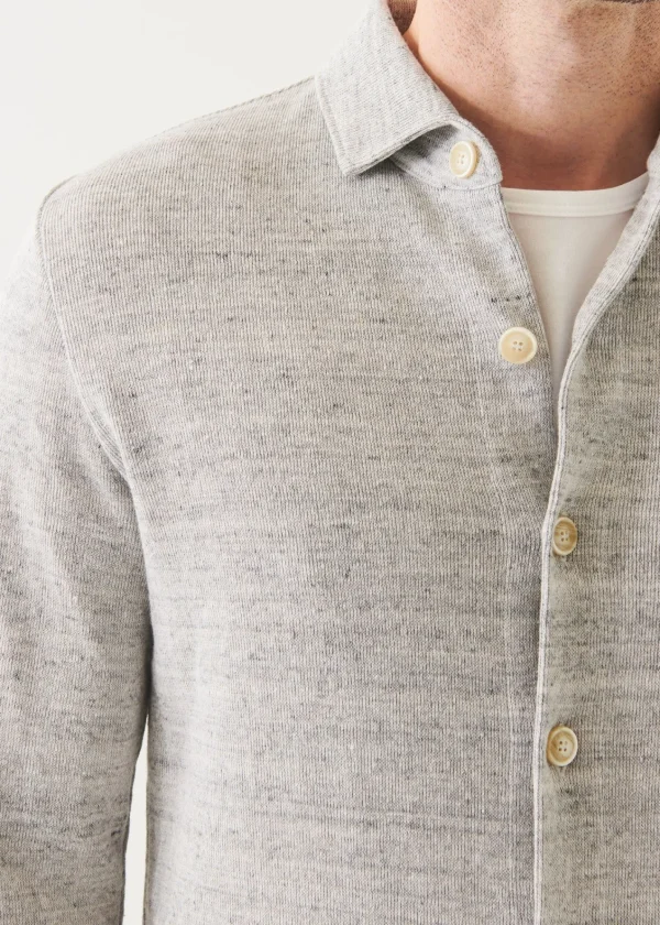 PATRICK ASSARAF Linen Cotton Blend Shirt Jacket | Men Blazers