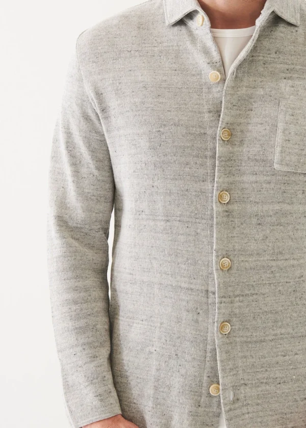 PATRICK ASSARAF Linen Cotton Blend Shirt Jacket | Men Blazers