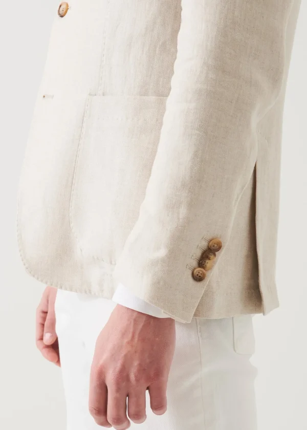 PATRICK ASSARAF Linen Herringbone Blazer | Men Blazers