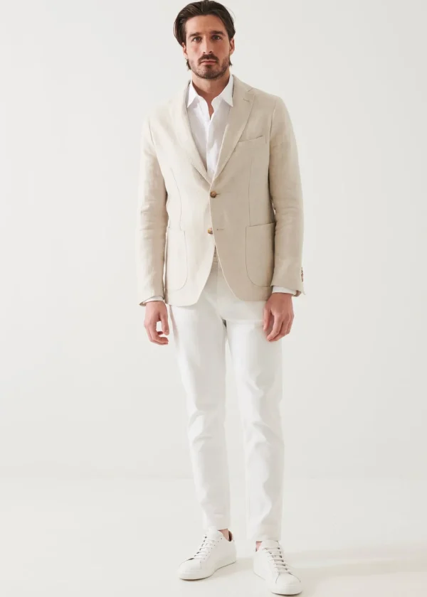 PATRICK ASSARAF Linen Herringbone Blazer | Men Blazers