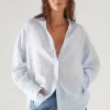 PATRICK ASSARAF Linen Striped Boyfriend Shirt | Women Shirts