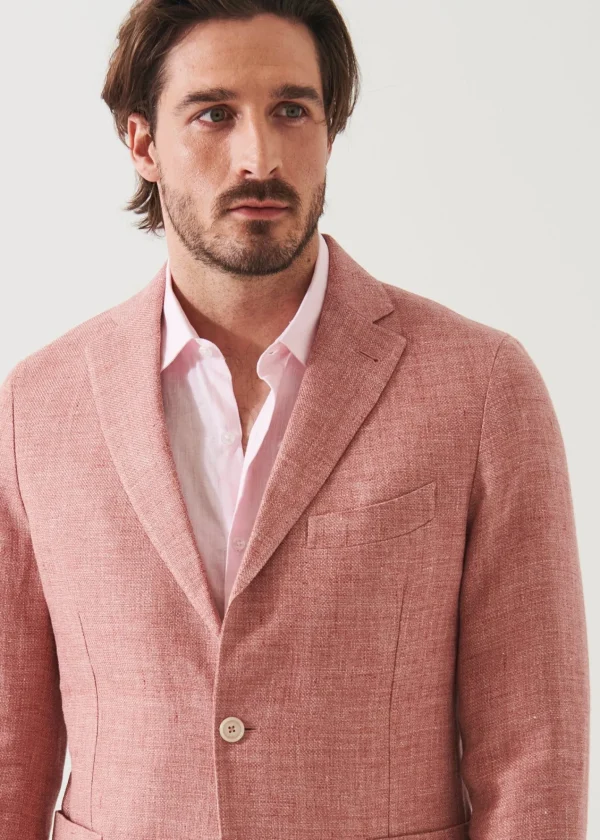 PATRICK ASSARAF Linen Wool Blend Blazer | Men Blazers